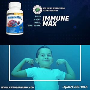 New Jersey International Trading immunemax - Immune Support -Vitamin A, Vitamin C, D, E, B1, B2,Niacin, B6,Folic Acid,VitaminB12,Biotin,Calcium,Magnesium, Zinc,Copper, and Manganese