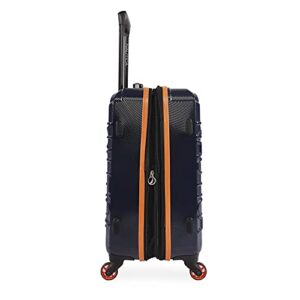 Nautica Birch Hardside Spinner Luggage, Navy/Orange, Checked-Large 29-Inch