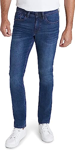 IZOD Men's Jeans | Ultrasoft Stretch Denim | Straight Leg Jeans with Sportflex Waistband for Men, Size 40W x 32L, Soft Blue