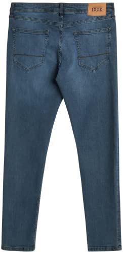 IZOD Men's Jeans | Ultrasoft Stretch Denim | Straight Leg Jeans with Sportflex Waistband for Men, Size 40W x 32L, Soft Blue