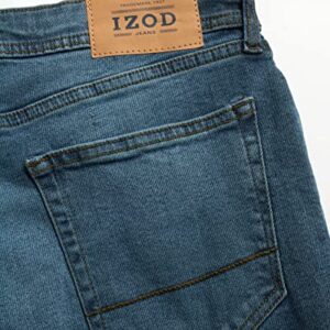 IZOD Men's Jeans | Ultrasoft Stretch Denim | Straight Leg Jeans with Sportflex Waistband for Men, Size 40W x 32L, Soft Blue