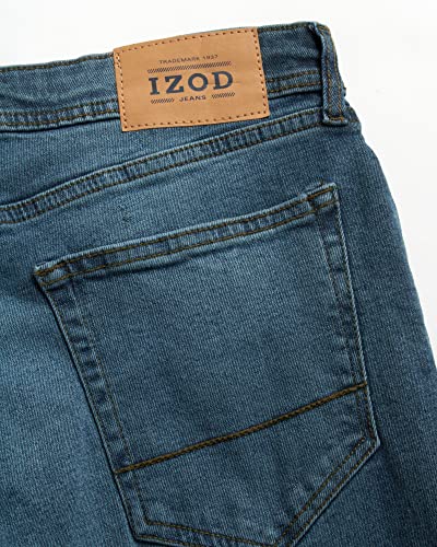 IZOD Men's Jeans | Ultrasoft Stretch Denim | Straight Leg Jeans with Sportflex Waistband for Men, Size 40W x 32L, Soft Blue