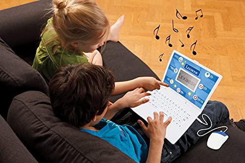 Lexibook - Educational and Bilingual Laptop Spanish/English - Toy for Children with 124 Activities to Learn Mathematics, Dactylography, Logic, Clock Reading, Play Games and Music - JC598i2