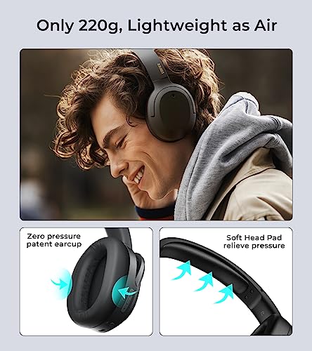 Edifier W820NB Plus Hybrid Active Noise Cancelling Headphones - LDAC Codec - Hi-Res Audio Wireless & Wired - Fast Charge - 49H Playtime - Over Ear Bluetooth V5.2 Headphones- Black