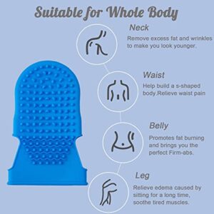 Wumimi 2 Pairs Professional Massage Mitts, Silicone Body Massage Gloves, Two-sided Gentle Body Exfoliating Brush for SPA Massage Skin Care, Anti Cellulite Lymphatic Drainage Tool, Back Scrubber (blue)