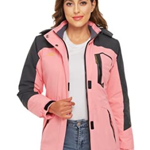 TACVASEN Waterproof Jackets for Women Winter Ski Jacket Warm Snow Coat Mountain Jacket Women Rain Jackets for Women Waterproof with Hood Raincoat