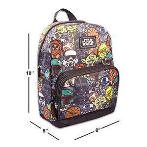 Disney Star Wars Preschool Backpack for Kids, Toddlers ~ 4 Pc School Supplies Bundle with Canvas Star Wars 10" Mini Backpack for Boys and Girls, 295 Stickers, and More
