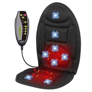mynta vibrating chair massager seat with fast heat,8 vibration massage nodes to release stress and fatigue,back massager chair pad for home,office
