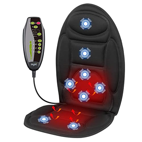 MYNTA Vibrating Chair Massager Seat with Fast Heat,8 Vibration Massage Nodes to Release Stress and Fatigue,Back Massager Chair Pad for Home,Office