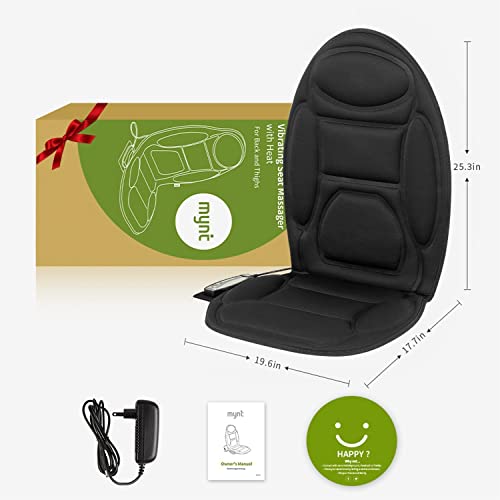 MYNTA Vibrating Chair Massager Seat with Fast Heat,8 Vibration Massage Nodes to Release Stress and Fatigue,Back Massager Chair Pad for Home,Office