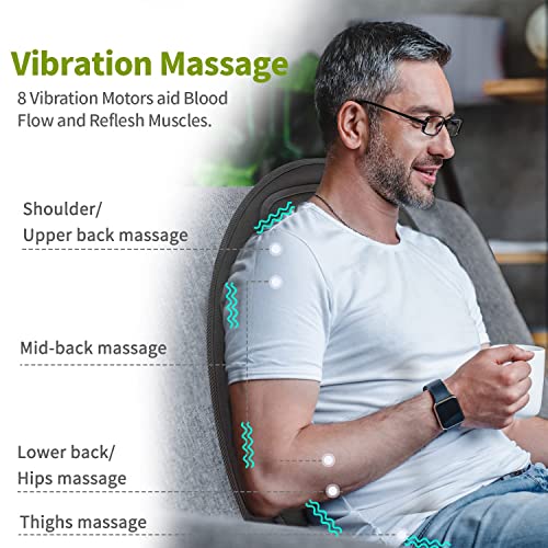 MYNTA Vibrating Chair Massager Seat with Fast Heat,8 Vibration Massage Nodes to Release Stress and Fatigue,Back Massager Chair Pad for Home,Office