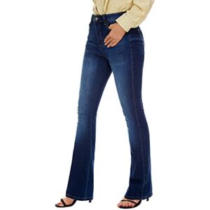 VIPONES Bell Bottom Jeans for Women High Waisted Flare Jean Bootcut Stretch Skinny Wide Leg Denim Pants(109,Size 4)