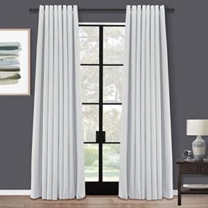 inovaday white blackout curtains 84 inches long, lightweight room darkening curtains for bedroom living room grommet top black out window drapes - greyish white, w50 x l84, 2 panels set