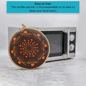 Tortilla warmers / server TWO SIDED – Double print Protected and Microwaveable –Keeps food warm up to one hour Perfect for picnics parties Corn , vegetables ,beans & Flour. (a32)