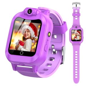 asiur smart watch for kids, toys for 3-8 year old boys girls birthday gifts toddler kids watch,touch screen game children digital smartwatch with 8 gb sd card (purple)