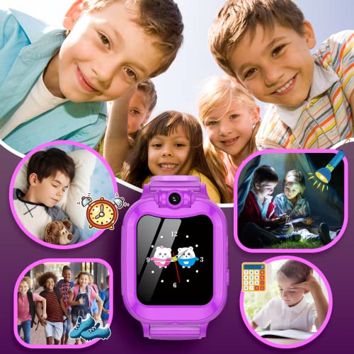 ASIUR Smart Watch for Kids, Toys for 3-8 Year Old Boys Girls Birthday Gifts Toddler Kids Watch,Touch Screen Game Children Digital Smartwatch with 8 GB SD Card (Purple)