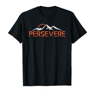 Recovery Addiction Persevere Mountain Sunset Graphic T-Shirt