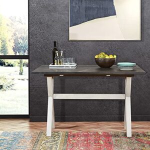 OSP Home Furnishings Kristen Flip-Top Expanding Desk to Dining Table, Charcoal Finish