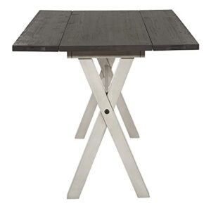 OSP Home Furnishings Kristen Flip-Top Expanding Desk to Dining Table, Charcoal Finish