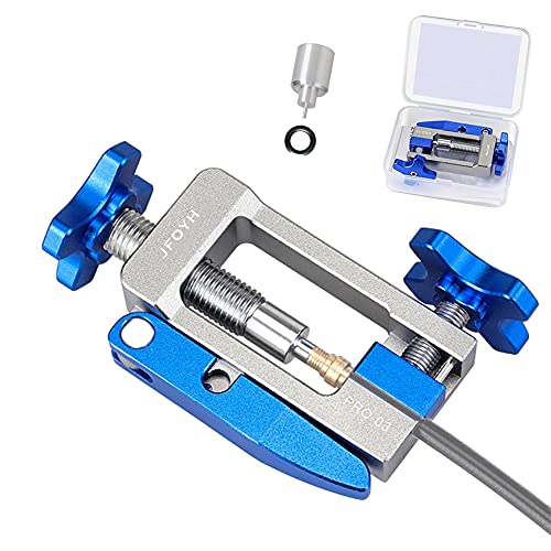 JFOYH 2IN1 Bicycle Hydraulic Disc Brake Needle Driver Insertion Tool with Hose Cutter for MTB and Road Bike (6061 Aluminum Alloy), Compatible with BH90/BH59/Avid/MAGURA/Banjo