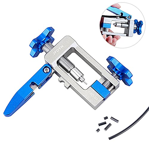 JFOYH 2IN1 Bicycle Hydraulic Disc Brake Needle Driver Insertion Tool with Hose Cutter for MTB and Road Bike (6061 Aluminum Alloy), Compatible with BH90/BH59/Avid/MAGURA/Banjo