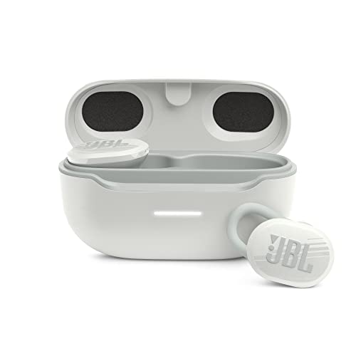 JBL Endurance Race Waterproof True Wireless Active Sport Earbuds, with Microphone, 30H Battery Life, Comfortable, dustproof, Android and Apple iOS Compatible (White), Small