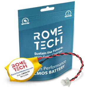 rome tech cmos bios battery for dell latitude 7400 (not for 2-in-1 version) / dell latitude 7480 / dell latitude d820 - laptop backup 3v rtc cr2032 battery with 2 wire cable
