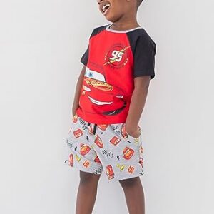 Disney Pixar Cars Lightning McQueen Toddler Boys T-Shirt French Terry Shorts Red/Grey 2T