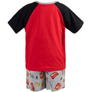 Disney Pixar Cars Lightning McQueen Toddler Boys T-Shirt French Terry Shorts Red/Grey 2T