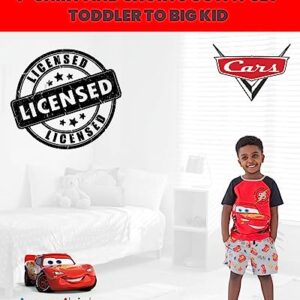 Disney Pixar Cars Lightning McQueen Toddler Boys T-Shirt French Terry Shorts Red/Grey 2T