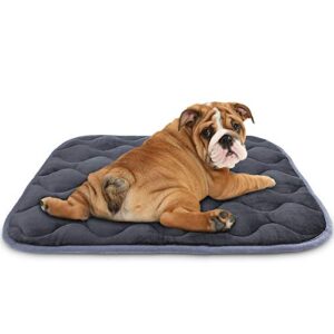 aiperro fluffy dog beds for small dogs crate cushion mat machine washable anti-slip pets sleeping pads for small medium large dogs and cats (s -29" x 21", dark grey)