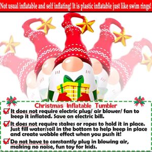 5Ft Lighted Outdoor Christmas Decorations Inflatables - Blow Up Gnome Tumbler Xmas/Winter Holiday/Happy New Year 2023 Display Indoor Party Decor Supplies