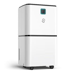2000 sq. ft dehumidifier for large room and basements, humilabs 30 pints dehumidifiers with auto or manual drainage, 0.528 gallon water tank with drain hose, intelligent humidity control, auto defrost, dry clothes, 24hr timer