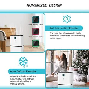 2000 Sq. Ft Dehumidifier for Large Room and Basements, HUMILABS 30 Pints Dehumidifiers with Auto or Manual Drainage, 0.528 Gallon Water Tank with Drain Hose, Intelligent Humidity Control, Auto Defrost, Dry Clothes, 24HR Timer