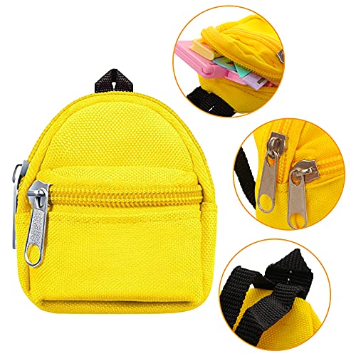 Joyfun 31 Pcs 11.5 inch Doll School Accessories 4 Doll Backpack Bag with Zipper with 4 Computers 7 Pcs Study Accessories 8 Pcs Stationery Sets 4 headsets for 11.5 inch Doll