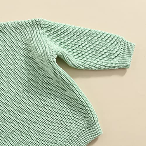 Infant Toddler Baby Girl Boy Knit Sweater Pullover Sweatshirt Warm Long Sleeve Shirt Tops Knitted Fall Winter Clothes (Light Green, 2-3T)