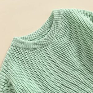 Infant Toddler Baby Girl Boy Knit Sweater Pullover Sweatshirt Warm Long Sleeve Shirt Tops Knitted Fall Winter Clothes (Light Green, 2-3T)