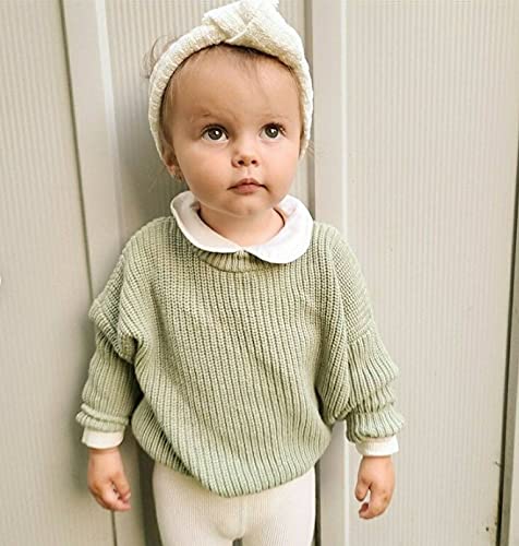 Infant Toddler Baby Girl Boy Knit Sweater Pullover Sweatshirt Warm Long Sleeve Shirt Tops Knitted Fall Winter Clothes (Light Green, 2-3T)