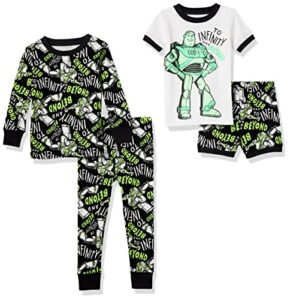 amazon essentials disney | marvel | star wars toddler boys' pajama set (previously spotted zebra), buzz lightyear infinity, 2t