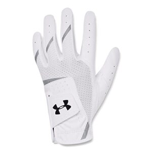 under armour boys' ua youth isochill golf gloves , white (100)/steel , left hand youth medium