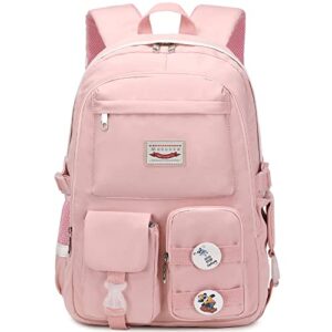 makukke school backpacks for teen girls - laptop backpacks 15.6 inch college cute bookbag anti theft women casual daypack,pink