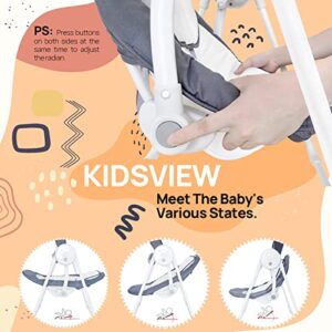 Electric Portable Baby Swings for Infants to Toddler with Intelligent Music Vibration Box, Baby Electric Swing for 6-25 lb, 0-12 Months, Folds for Easy Travel, Grey…