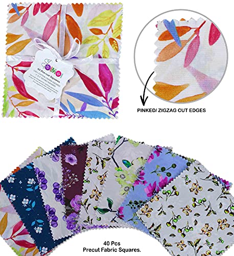 Print Precut 5-inch Cotton Fabric Quilting Squares Charm Pack DIY Patchwork Sewing Craft-