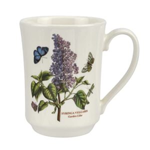 portmeirion botanic garden collection flared tankard mug | 14 oz coffee mug with garden lilac motif | made in england from fine earthenware | dishwasher safe
