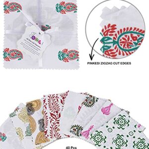 Print Precut 5-inch Cotton Fabric Quilting Squares Charm Pack DIY Patchwork Sewing Craft-