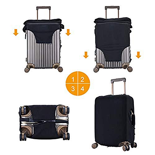 ZgaidIta Black Girl Luggage Coves for Suitcase Washable Suitcase Protector Anti-scratch Suitcase cover L(27-30 inch luggage)