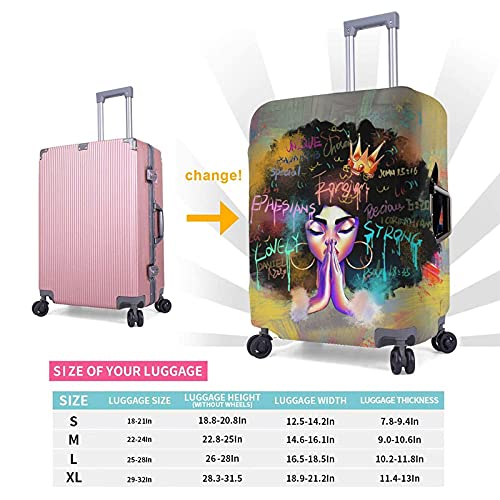 ZgaidIta Black Girl Luggage Coves for Suitcase Washable Suitcase Protector Anti-scratch Suitcase cover L(27-30 inch luggage)