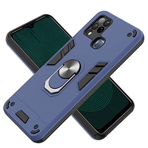 Infinix Hot 10s Case, Infinix Hot 10s NFC/Hot 10T Case, Gift_Source Shockproof Case Hybrid Hard PC and Soft Silicone Cover Shell with Ring Stand for Infinix Hot 10s/Hot 10s NFC/Hot 10T (6.82") [Navy]