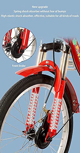 MENGYY Adult Tricycle Folding for Seniors Comfortable seat 3 Wheel Bicycle with Shopping Basket Double Chain 20 Inch Shock Absorber Front Fork Parents and Children Maximum Load 200kg (red) 27*27*17