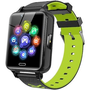 smart watch for kids smart watch - childrens smart watch for girls boys 4-12 years with games music alarm clock camera calculator educational toys digital wrist watch christmas birthday gifts (green)